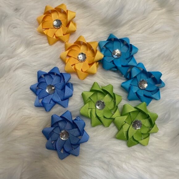 Hand Crafted Other - Bundle (8) of 3" Ribbon Flower Bows  3B8006  Handmade NWT Boutique